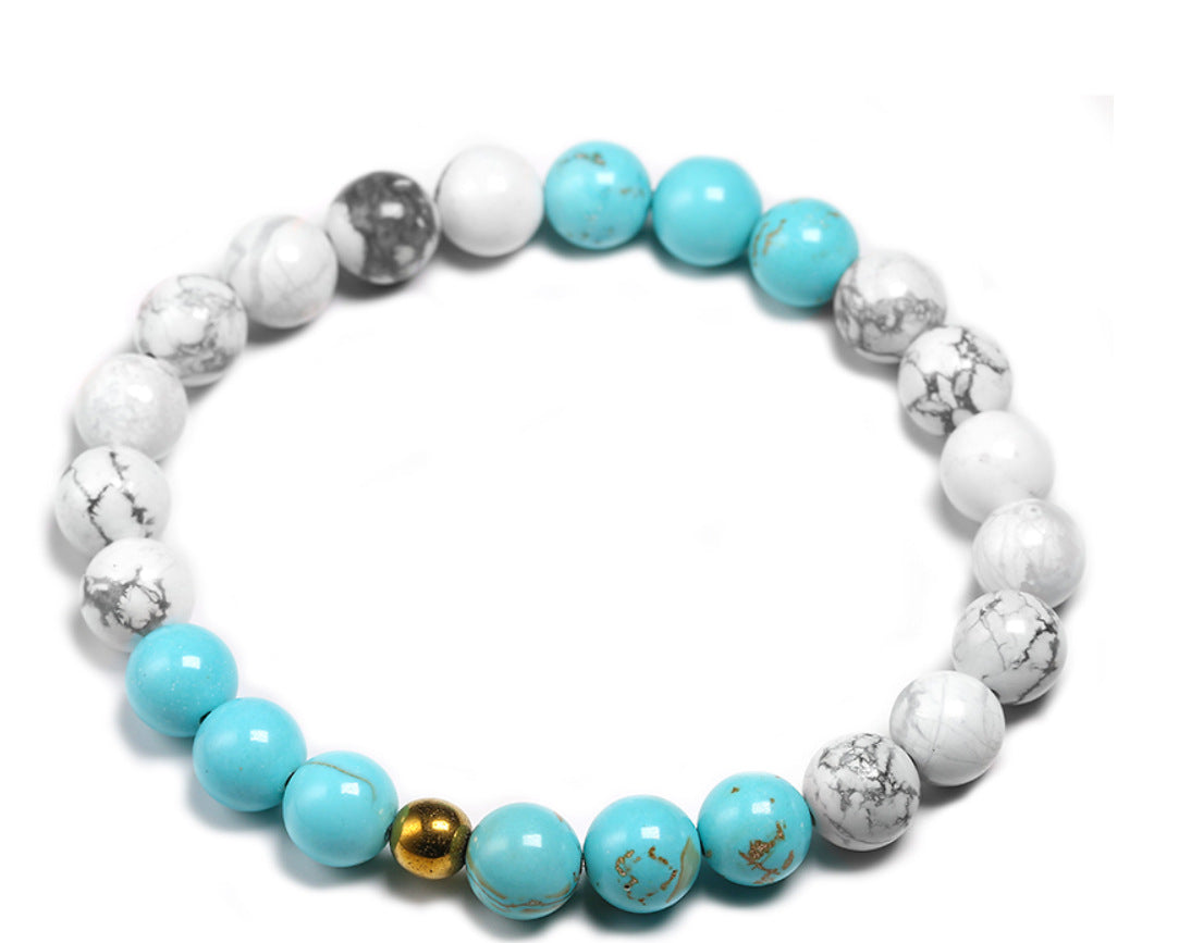 blue howlite turquoise bracelet, white howlite turquoise bracelet, 