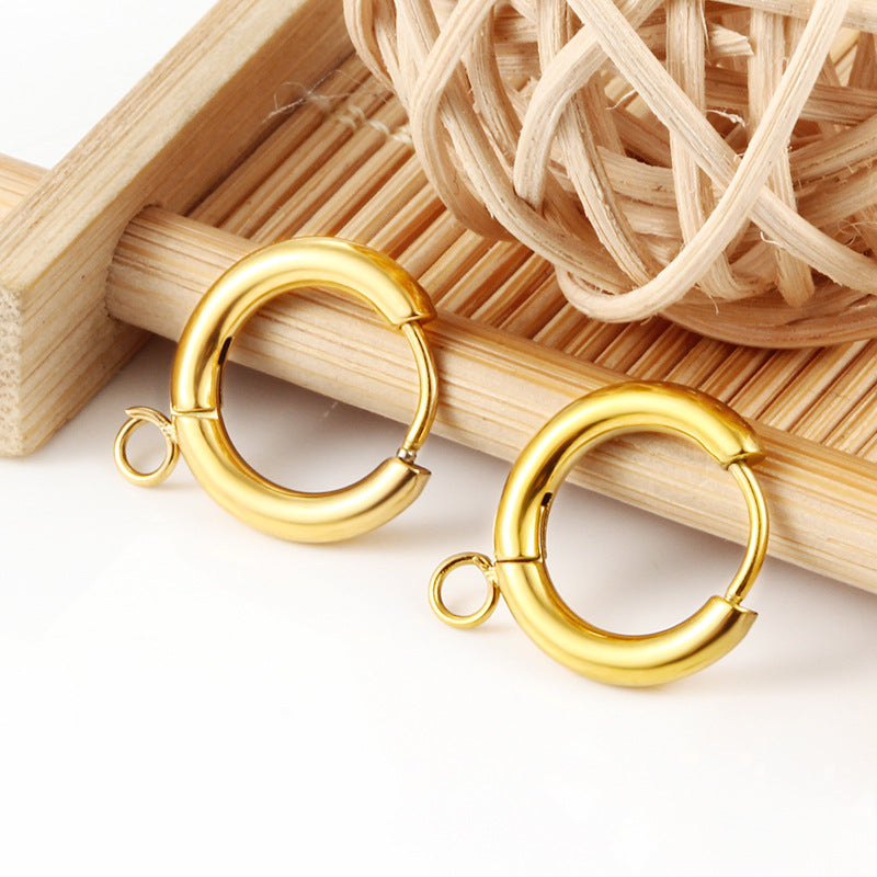 10 Pcs Stainless Steel Earring Hooks With Open Ring, Round Earrings Findings For DIY Dangle Earring Making AL818