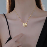 Fan Gold Bar Pendant Necklace Titanium Steel Fashion Necklace AL655