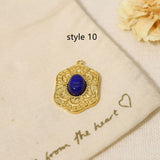 Delicate Multi Stone Charm Pendants, 18K Gold Titanium Steel, DIY Jewelry Making Accessories AL718