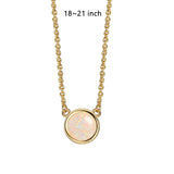 Fashion Gold Round Magic Opal Necklace, Fire Opal Jewelry, Gemstone Necklace AL642