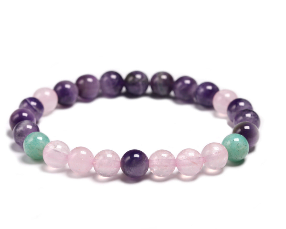 amethyst rose quartz beads bracelet