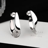 Fashion S925 Silver Smooth Irregular Gold Plated Post Earrings, Boho Jewelry AL649