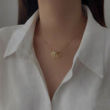 Fan Gold Bar Pendant Necklace Titanium Steel Fashion Necklace AL655