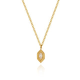 Stainless Steel Marquise White Zircon Necklace in 18k Gold Plated AL856