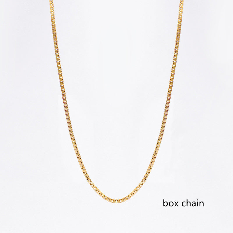 gold plated box chain, stainless steel chain