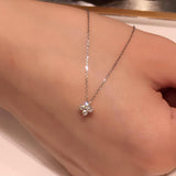 925 Sterling Silver Four Leaf Clover Necklace Zircon Necklace, Lucky Lady Fashion Jewelry AL844