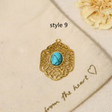 Delicate Multi Stone Charm Pendants, 18K Gold Titanium Steel, DIY Jewelry Making Accessories AL718