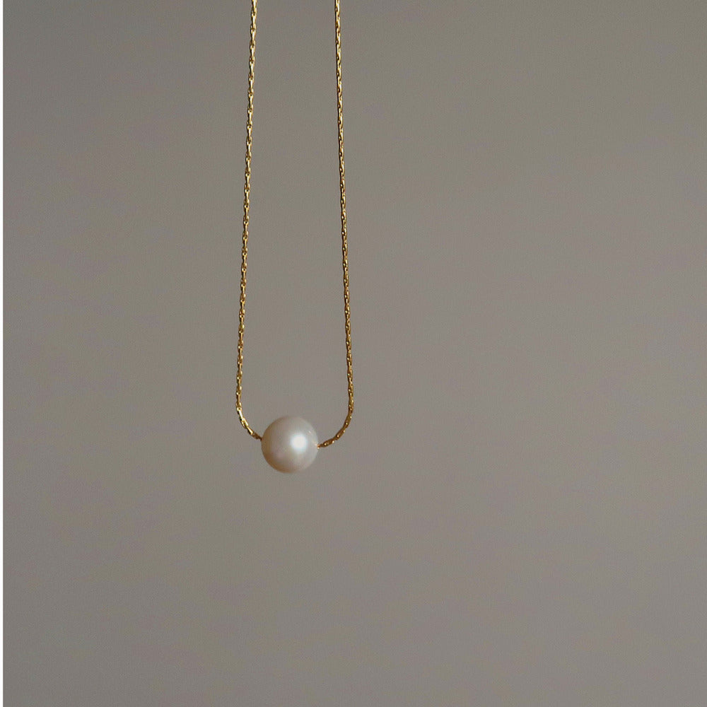 Irregular Baroque Natural Freshwater Pearl Bead Necklace Titanium Steel Necklace AL906