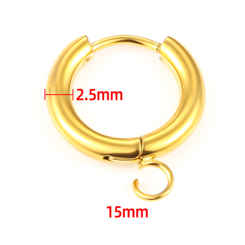 10 Pcs Stainless Steel Earring Hooks With Open Ring, Round Earrings Findings For DIY Dangle Earring Making AL818