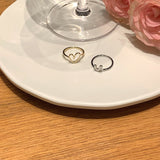 Unique 925 Sterling Silver Gold Plated Double Layer Heart Ring, Love Ring, Fashion Jewelry AL507