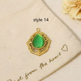 Delicate Multi Stone Charm Pendants, 18K Gold Titanium Steel, DIY Jewelry Making Accessories AL718