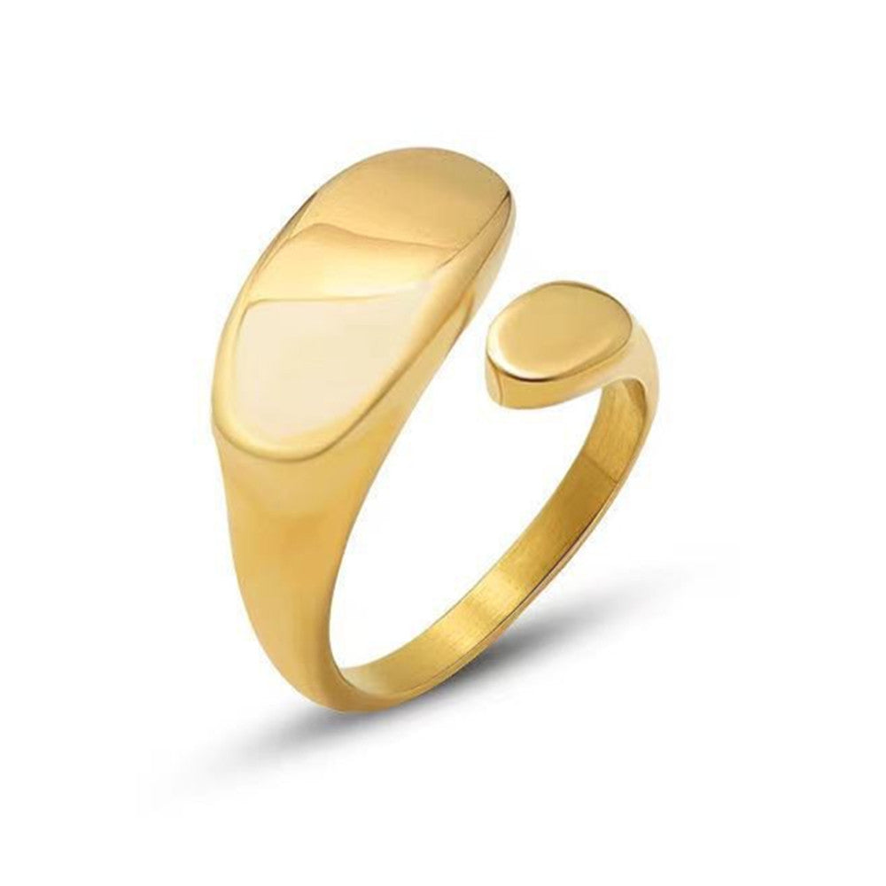 Fashion Oval Polish Gold Plated Ring, Adjustable Open Ring Jewelry AL648