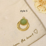 Delicate Multi Stone Charm Pendants, 18K Gold Titanium Steel, DIY Jewelry Making Accessories AL718