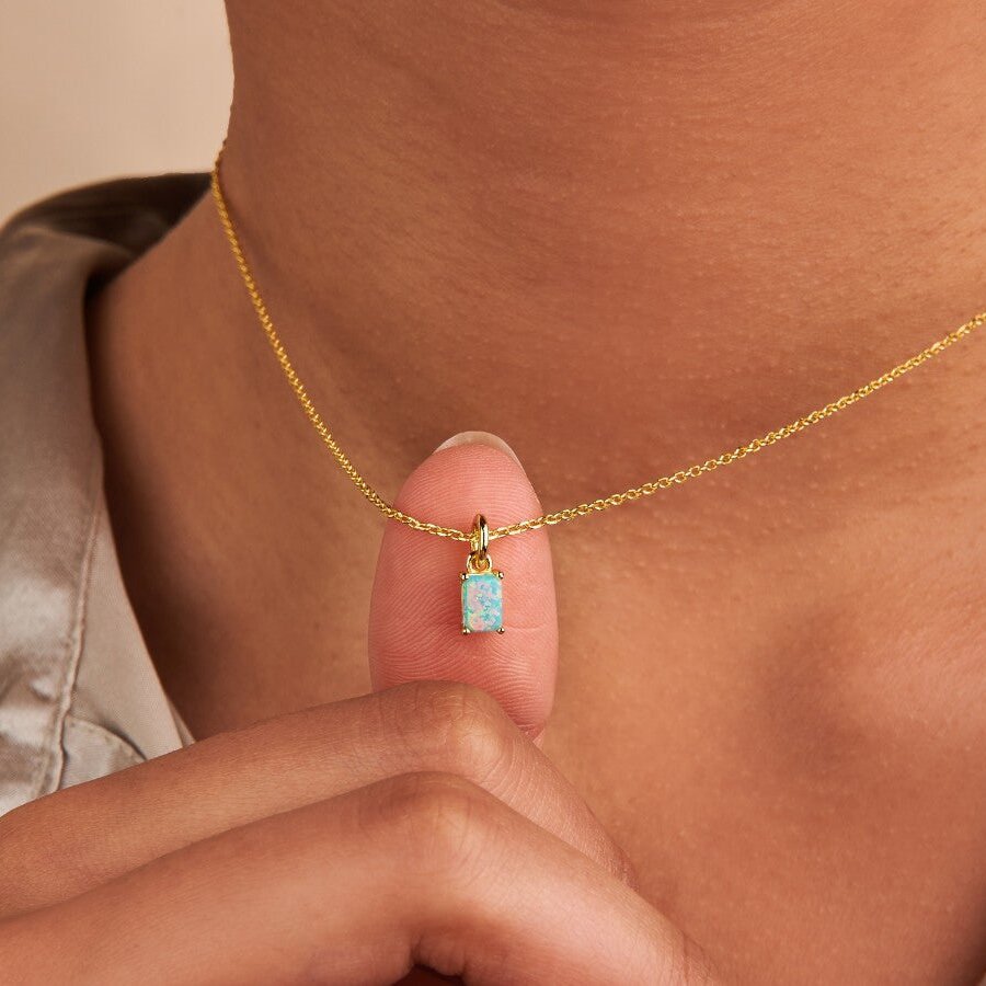 opal birthstone necklace