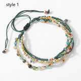 Bohemian Layers Rainbow Natural Stones & Miyuki Beads Bracelet, Handmade Boho Jewelry AL637