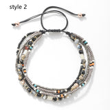 Bohemian Layers Rainbow Natural Stones & Miyuki Beads Bracelet, Handmade Boho Jewelry AL637