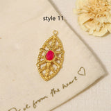 Delicate Multi Stone Charm Pendants, 18K Gold Titanium Steel, DIY Jewelry Making Accessories AL718