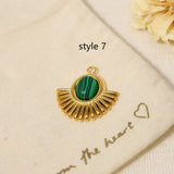 Delicate Multi Stone Charm Pendants, 18K Gold Titanium Steel, DIY Jewelry Making Accessories AL718