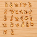 Gold Titanium Stainless Steel Mini Bubble Initial Letter Pendant, DIY Jewelry Making Charm AL711