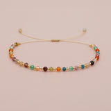 Bohemian Skinny Rainbow Natural Stones & Miyuki Beads Friendship Bracelet, Handmade Boho Summer  Jewelry AL867