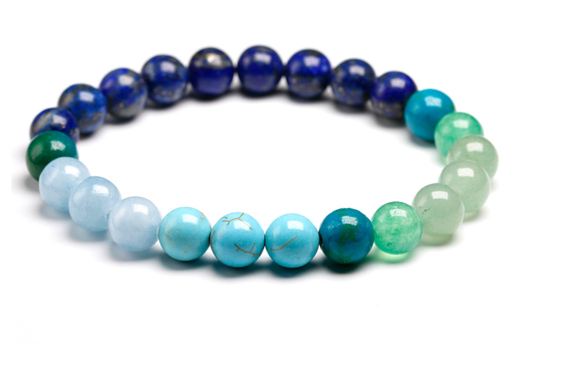lapis lazuli turquoise aquamarine blue jade stone bracelet, gemstone bracelet, 