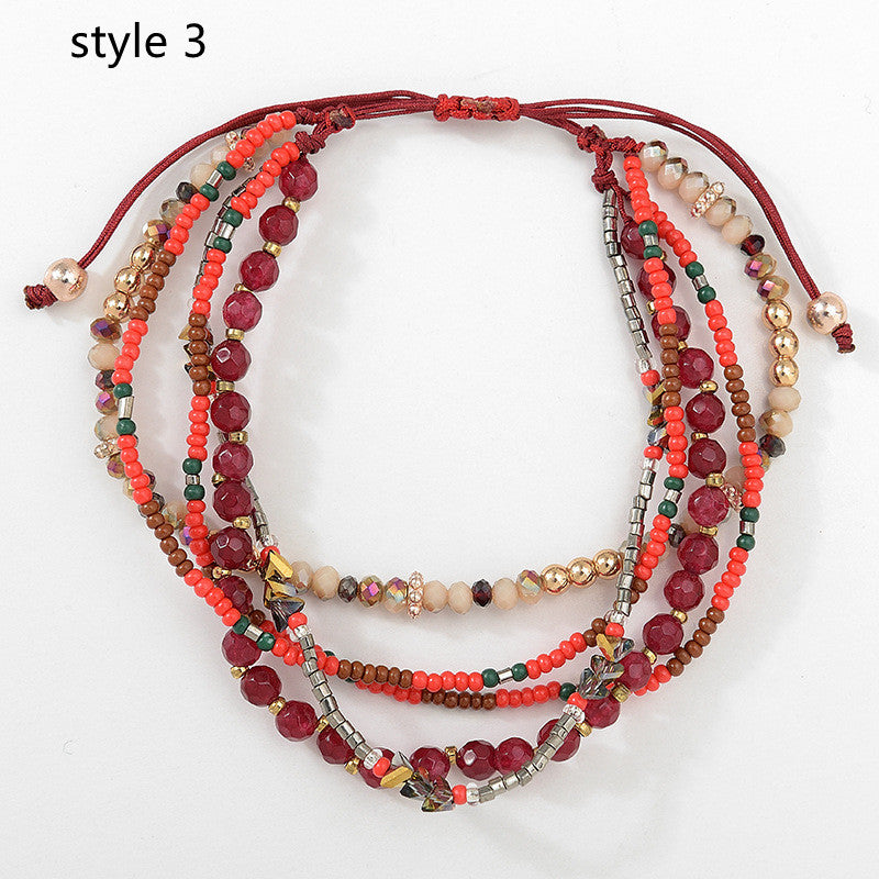 Bohemian Layers Rainbow Natural Stones & Miyuki Beads Bracelet, Handmade Boho Jewelry AL637