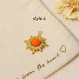 Delicate Multi Stone Charm Pendants, 18K Gold Titanium Steel, DIY Jewelry Making Accessories AL718