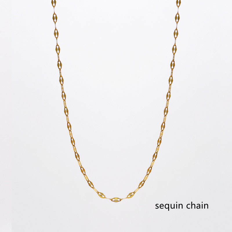 gold plated sequin chain, stainless steel chain