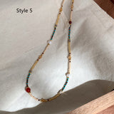 Bohemian Tiger's Eye Natural Stones & Miyuki Beaded Choker Necklace, Handmade Boho Winter Maillard Jewelry AL799