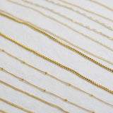 16~18" Stainless Steel DIY Chain Necklace, 18K Real Gold Plated, Making Jewelry Findings AL733