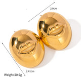 New Gold Titanium Steel Chubby Lip Oval Stud Earrings, Waterproof, Fashion Summer Beach  Jewelry AL708