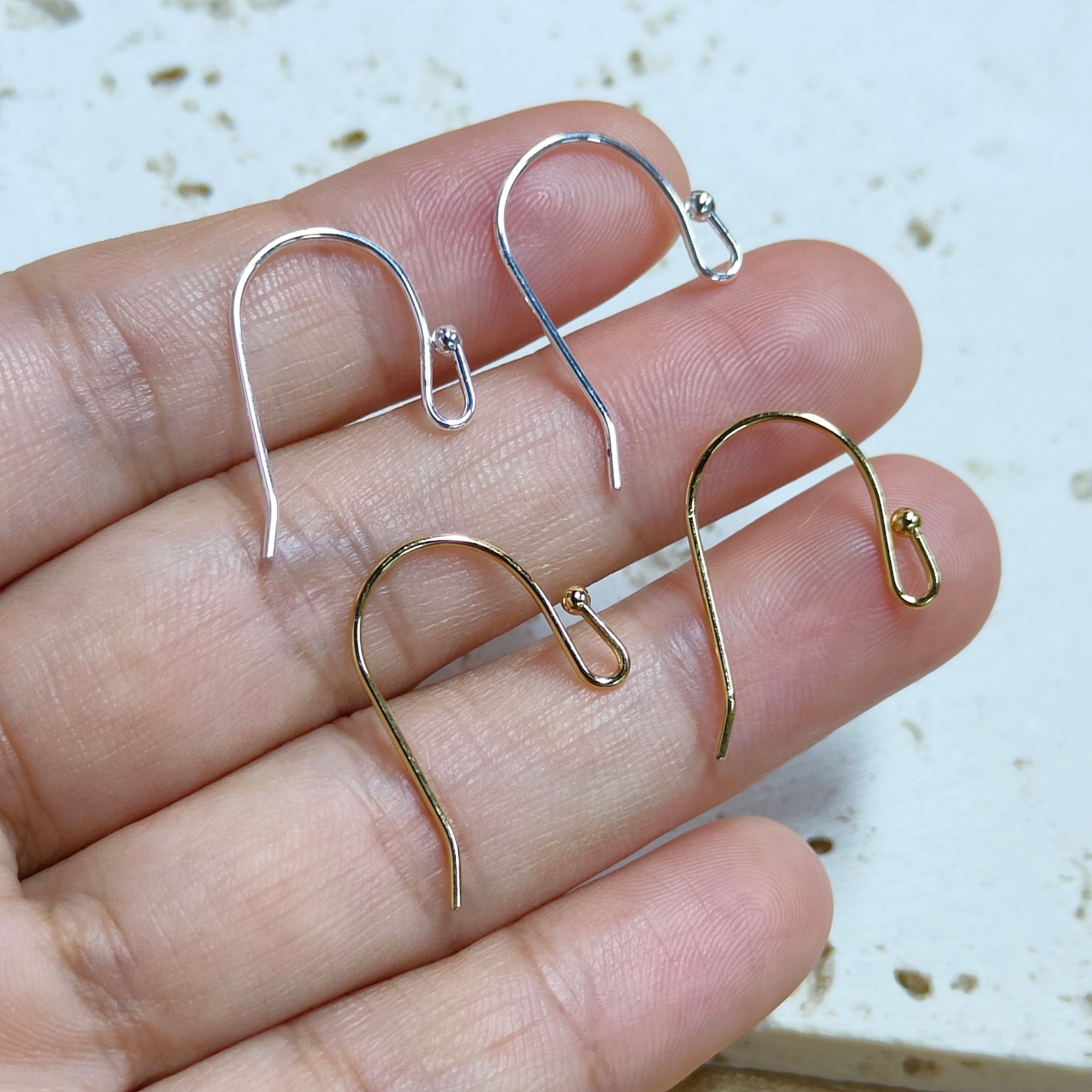 5 Pairs of Gold / Silver Plated Brass Ear Wires Earring Hooks, DIY Jewelry Making Earring Findings PJ025