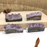 Silver Plated Natural Raw Amethyst Druzy Quartz Slice Pendant, For Jewelry Making S1937