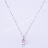 Dainty 925 Silver Drop CZ Gemstone Pendant Necklace, Natural Crystal Necklace For Women SS256NS