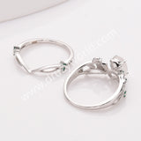 925 Sterling Silver Oval Moonstone Two Piece Set Rings SS282RS