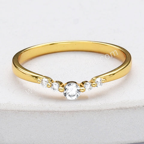 S925 Sterling Silver Zircon Ring, 18k Gold Plated CZ Ring, Fashion Jewelry Ring For Women SS298RG