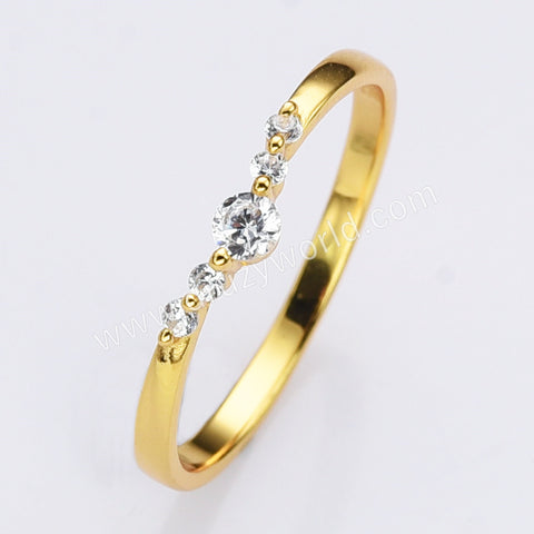 S925 Sterling Silver Zircon Ring, 18k Gold Plated CZ Ring, Fashion Jewelry Ring For Women SS298RG