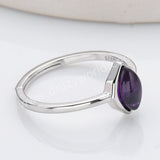 S925 Sterling Silver Marquise Natural Gemstone Ring, Crystal Birthstone Jewelry Ring For Women SS312