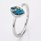 S925 Sterling Silver Marquise Natural Gemstone Ring, Crystal Birthstone Jewelry Ring For Women SS312