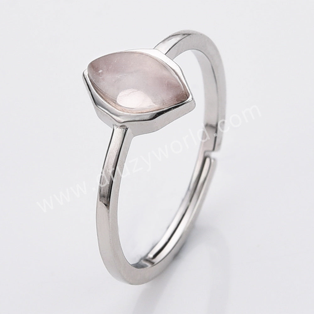 rose quartz 925 sterling silver ring