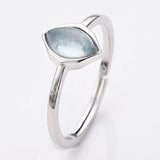 S925 Sterling Silver Marquise Natural Gemstone Ring, Crystal Birthstone Jewelry Ring For Women SS312