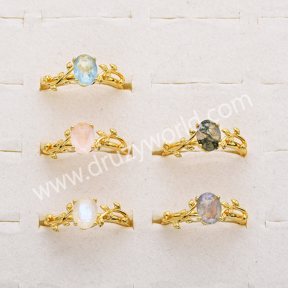 925 silver egg shape gemstone ring, crystal ring, faceted quartz ring
