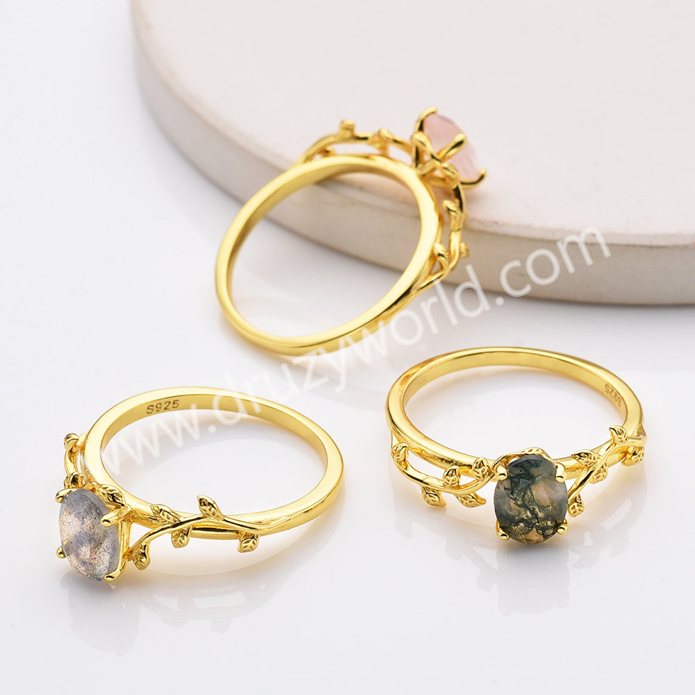 925 silver egg shape gemstone ring, crystal ring, faceted quartz ring