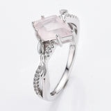 S925 Silver Diamond Shape Natural Moonstone Gemstone Faceted Ring, CZ Ring, Fashion Jewelry Ring For Women SS324RS