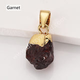 Gold Multi Natural Raw Stones Pendants, Small Birthstone Jewelry DIY Pendants SS403G