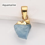 Gold Multi Natural Raw Stones Pendants, Small Birthstone Jewelry DIY Pendants SS403G
