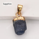 Gold Multi Natural Raw Stones Pendants, Small Birthstone Jewelry DIY Pendants SS403G