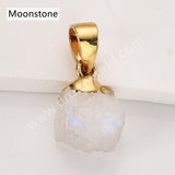 Gold Multi Natural Raw Stones Pendants, Small Birthstone Jewelry DIY Pendants SS403G