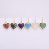 Gold Plated Heart Multi Natural Stones Earrings, Faceted Crystal Quartz Charm WX2179-E